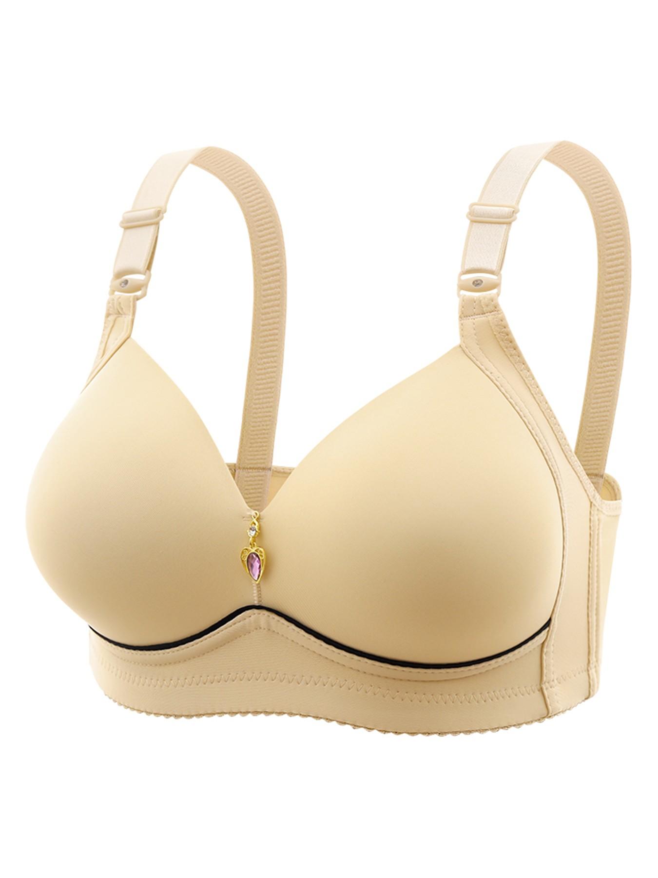 Women's Adjustable Strap Wireless Bra Set, Soft Comfortable Breathable Back Four Rows Buckle Lingerie, Casual Backless All Seasons Bras