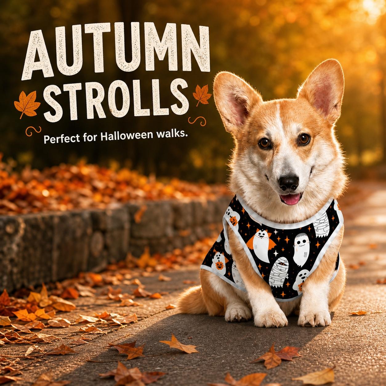 Halloween dog clothes, cool touch pet T-shirt, lightweight breathable puppy vest, festive apparel with a cooling sensation, soft, washable and durable pet outfit for medium and large dogs.