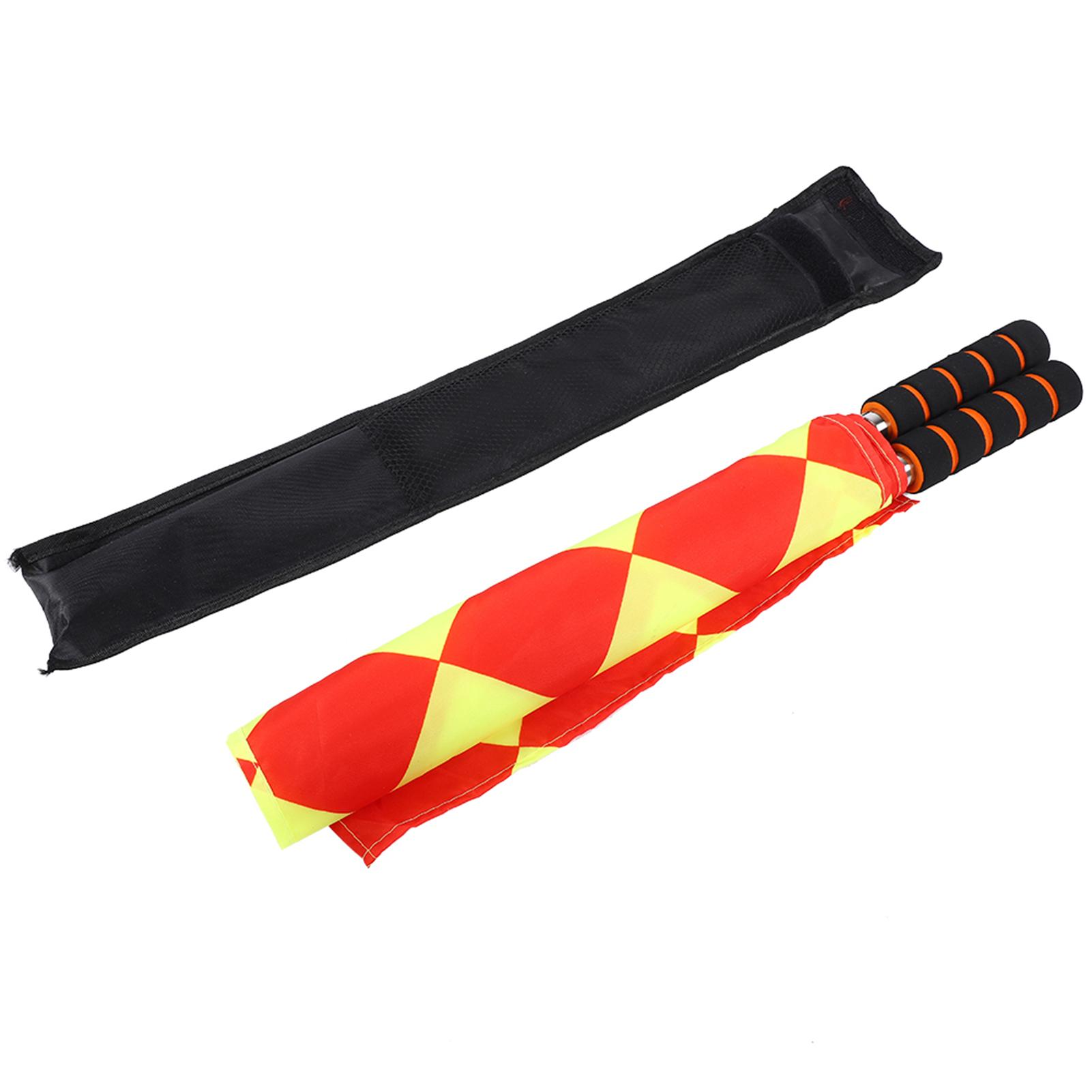 Referee Flag Field Soccer Duo Set | Includes Dedicated Storage Bag | Professional-Grade Visibility | The Practical Gift for Football Enthusiasts | Checkered