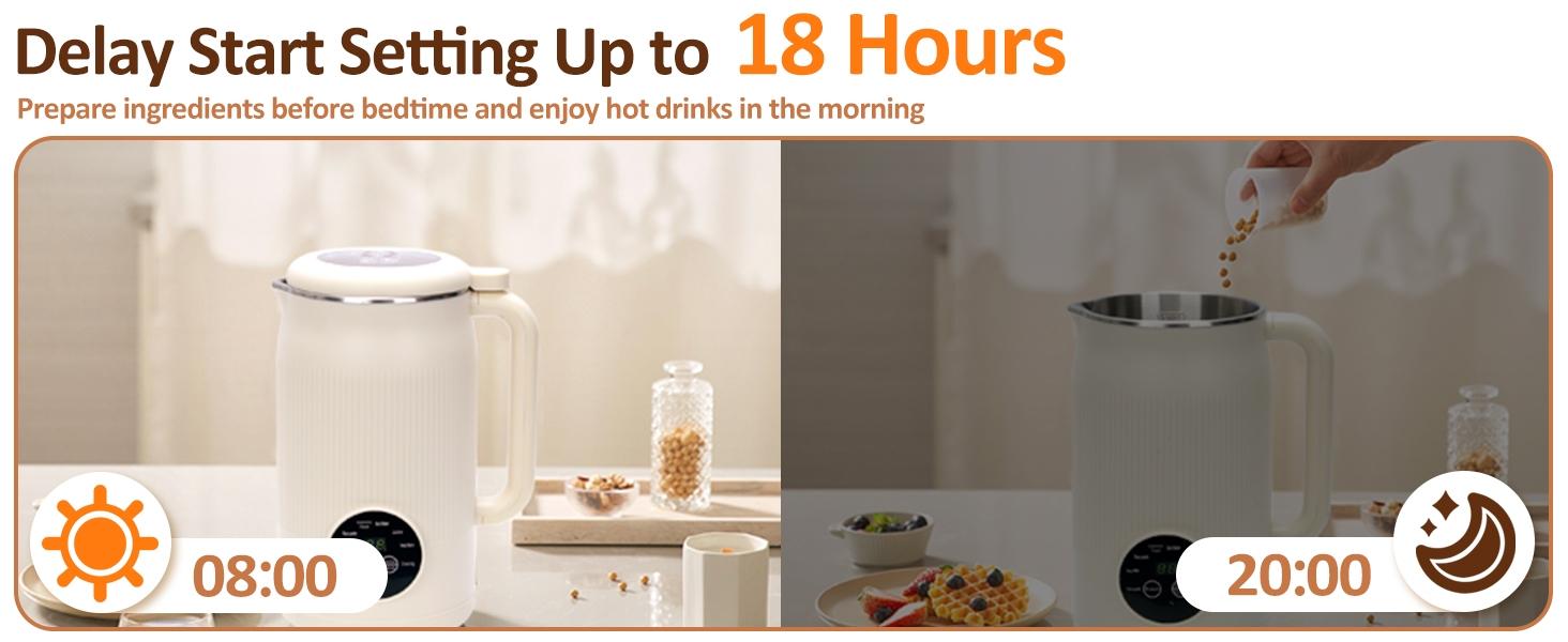 6-in-1 Automatic Soymilk Maker, Wall Breaker, Nut Milk Maker, Boiling Free Automatic Juicer, Multifunctional Juicer Machine, Milk Blender with Delayed Start/Keep Warm/Juicing/Self-cleaning Functions, Kitchen Accessories, Gift Ideas