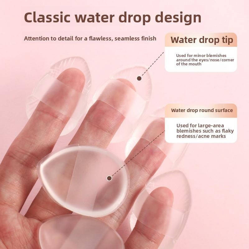 Mini Silicone Finger Makeup Sponge, Blending Sponge, Non-Absorbent Elastic Thumb Foundation Sponge, Portable Concealer Applicator, Hygienic Beauty Tool