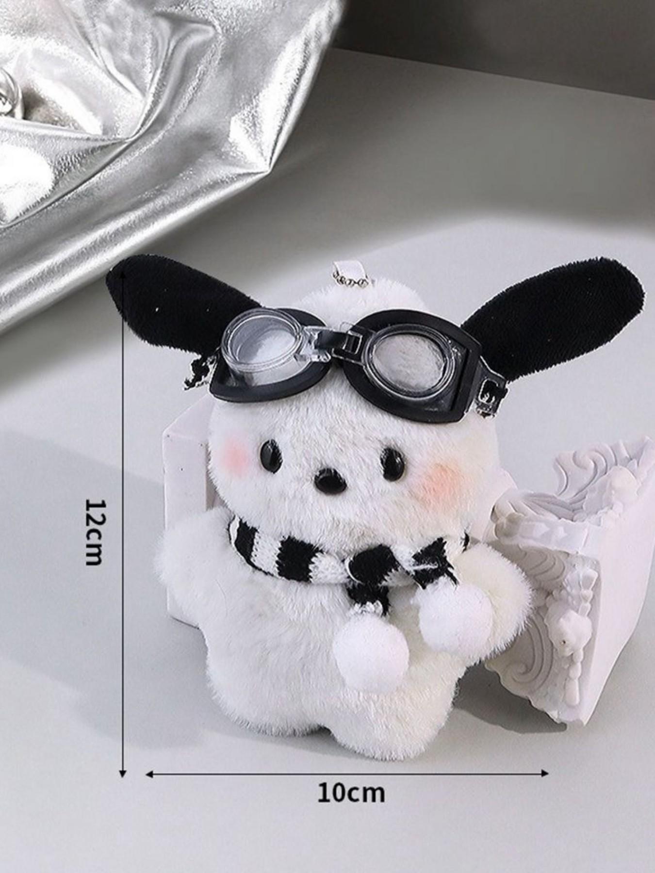 Pilot Pochacco Plushie Bag Charm, Cute Cartoon Style, Perfect Gift for Holidays, Soft Stuffed Animal Accessory for Backpacks