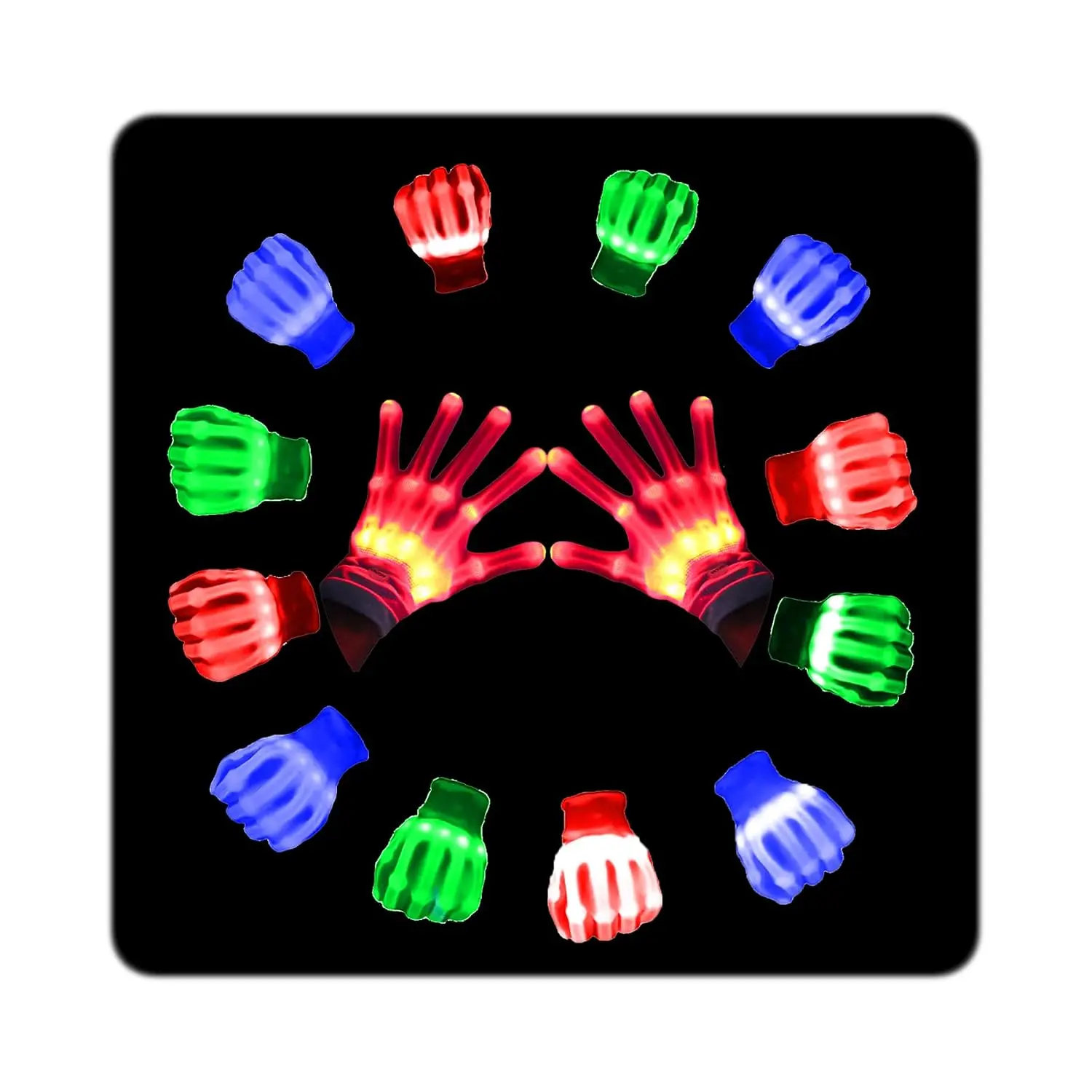 LED Gloves, Flash Finger Lights Gloves, Colorful Light UP Gloves Glowing