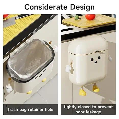 3.2-gallon/12-liter kitchen compost bin, can be placed on countertops or under sinks, made of plastic,  can be hung or wall-mounted, suitable for bathrooms, offices, etc. Made of ABS plastic, smooth surface, leak-proof seal. Automatic Dustbin