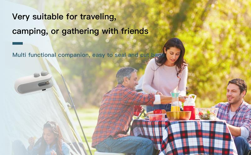 Mini Bag Sealer with Cutter – 2-in-1 Heat Seal & Resealer Machine, USB Rechargeable, Magnetic, Portable Food Sealer for Snack, Chip & Plastic Bags – Keep Food Fresh Multifunction