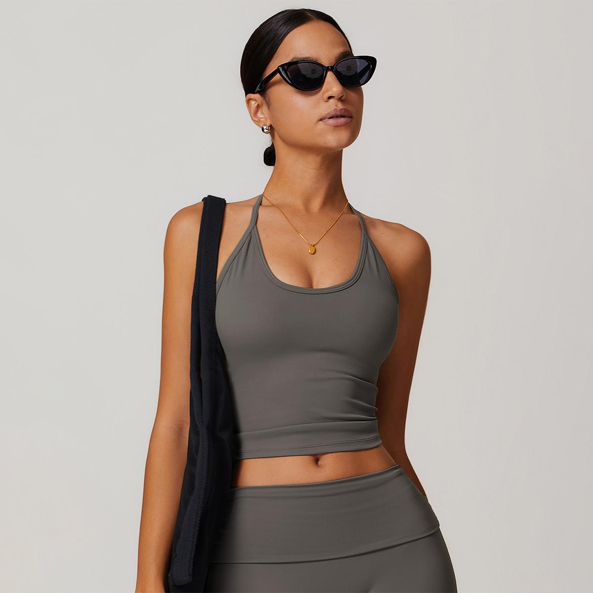 MASKERT Women's Yoga High Elasticity Tank Top Buttery Soft Home Commuting Activewear for Yoga Gym & Fitness