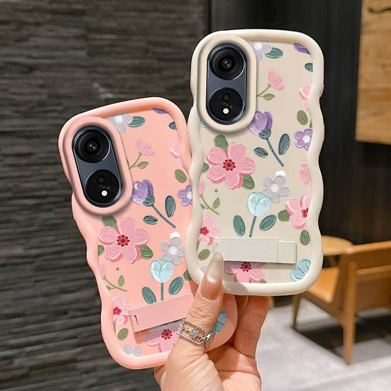 1 Piece A38 Flower Romance Flexible Design Anti-Scratch And Stand Protection Made For OPPO A38 Ideal For Entertainment
