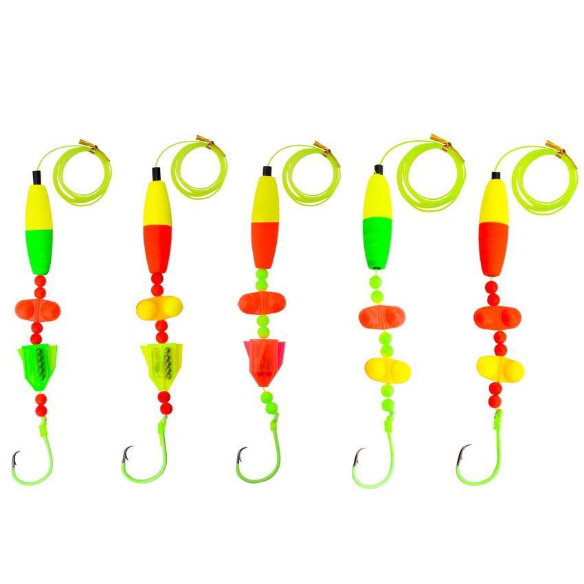 5PCS Santee Cooper Style Catfish Rig Fishing Equipment - Rattle Peg Floats, 6/0 8/0 10/0 Circle Hooks, Ideal for Lake & River Fishing Catfish-Specific Tackle