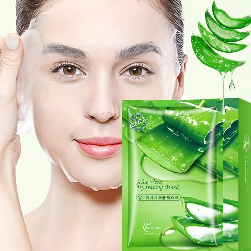 Aloe Vera Hydrating Mask 25ML X 10pcs, Moisturizing Dry Skin, Gentle Absorbent Facial Patches, Sensitive Skin Care