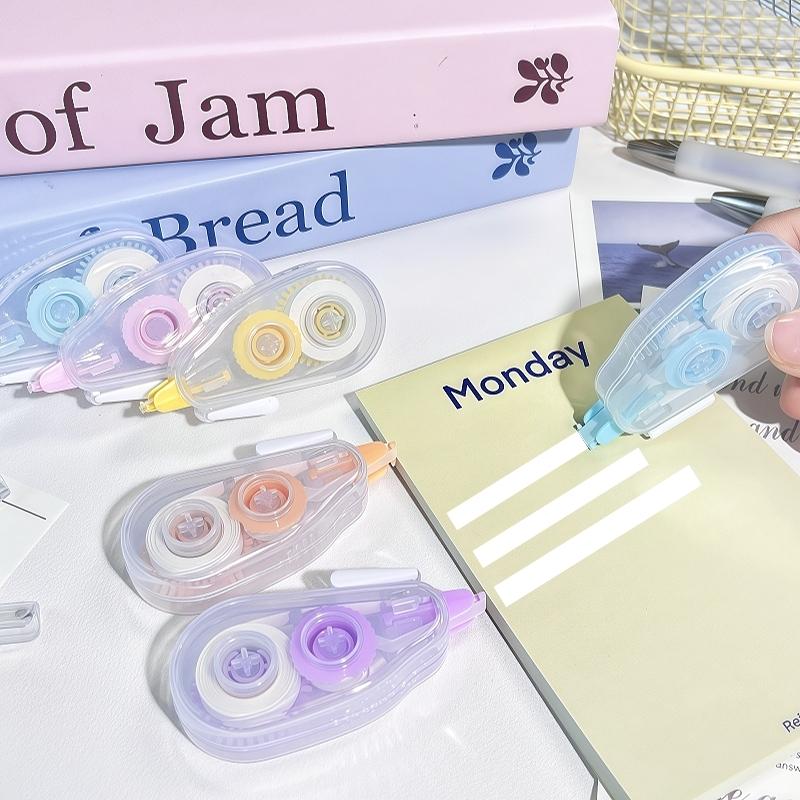 6pcs Soft Correction Tape Set, Transparent Portable Design, Smooth Durable, No Peeling or Cracking, Ideal for Learning and Writing Corrections, Essential Stationery