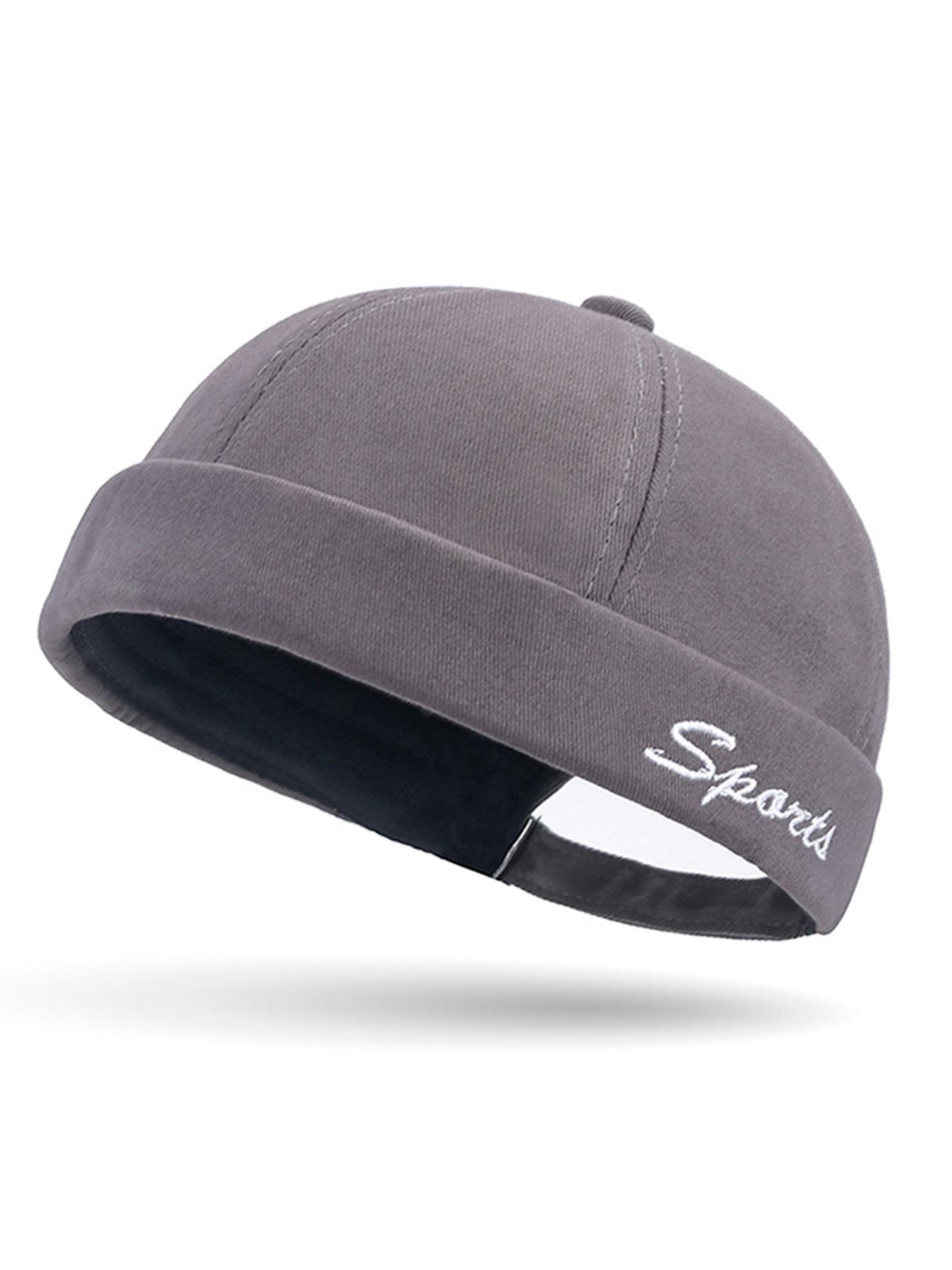 Brimless Cap Unique Men Casual Docker Beanie Watch Cap Rolled Cuff Harbour Hat Adjustable Landlord Hat Sailor No Brim Skull Cap