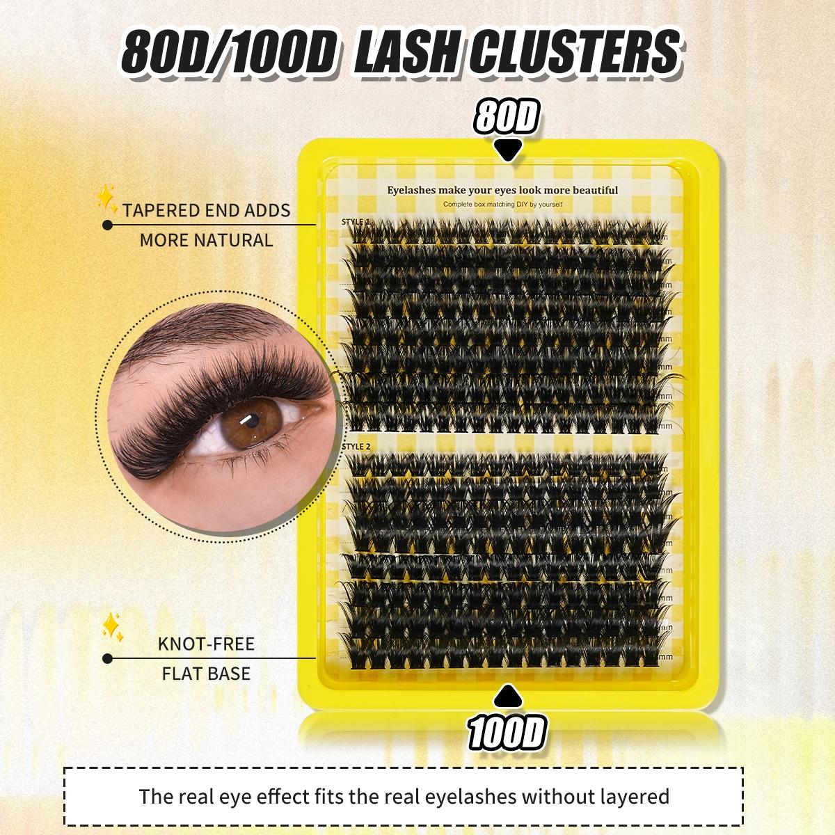 Cluster False Eyelashes, Soft Fluffy Imitation Mink Fur Material, Fashion Versatile Natural Cross Design, DIY Attachment Suitable for All Styles