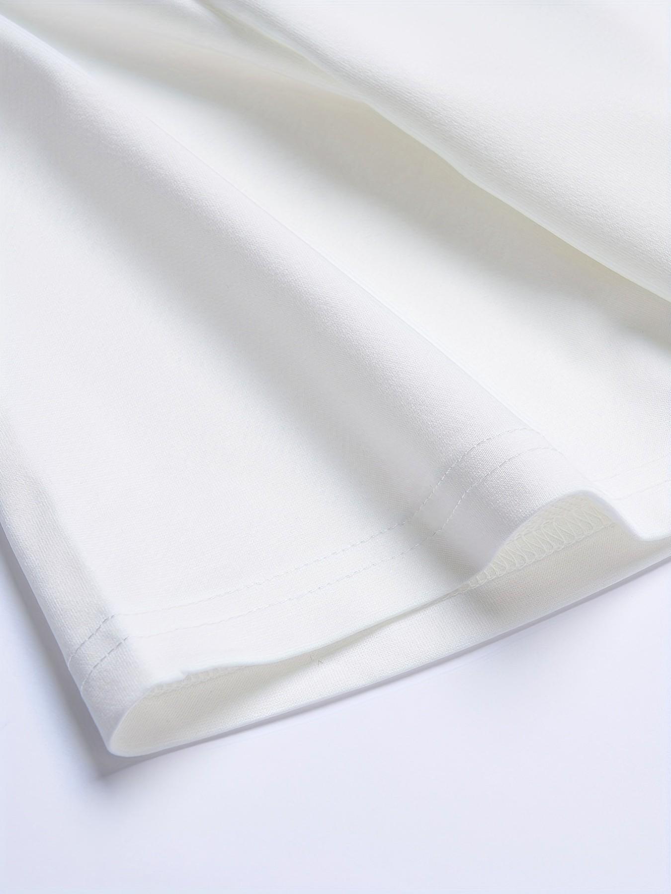 Summer Men's Fashion Geometric Pattern Short Sleeve T-Shirt, Casual Loose-Fitting Top, All Seasons, No Button or Zipper, Without Collar