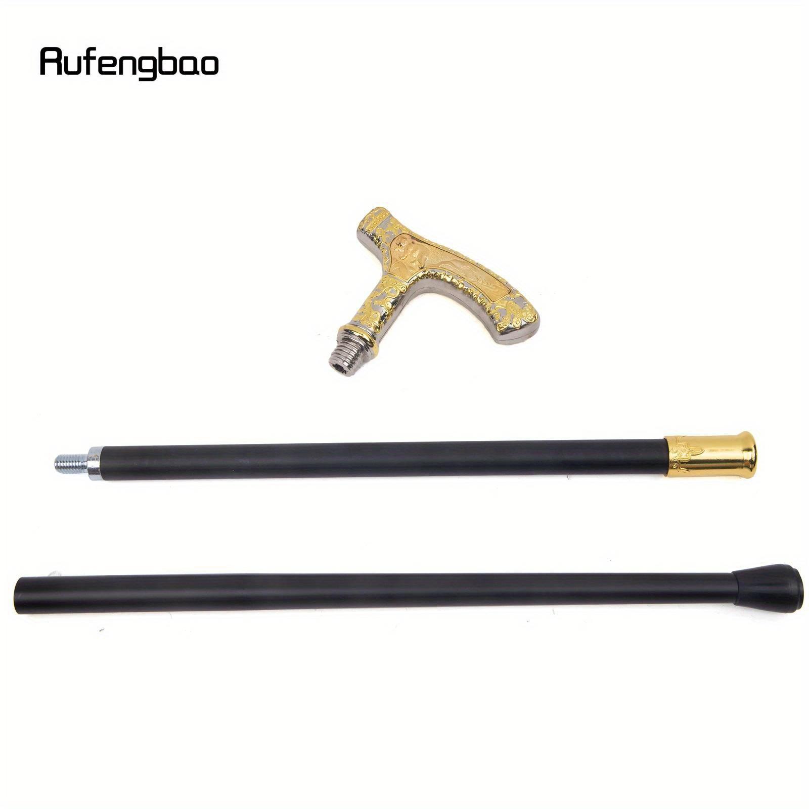 Golden White Luxury Bear Handle Walking Cane Fashion Decorative Walking Stick Gentleman Elegant Cosplay Cane Knob Crosier 90cm