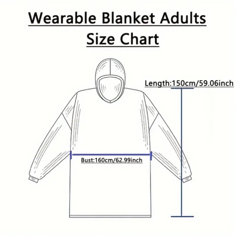 Large Christmas Gift Flannel Blanket Hoodie, Soft Warm Comfortable One-Piece Design, Ideal for Adults and Teens, Winter Home Wear, Cozy Hooded Blanket