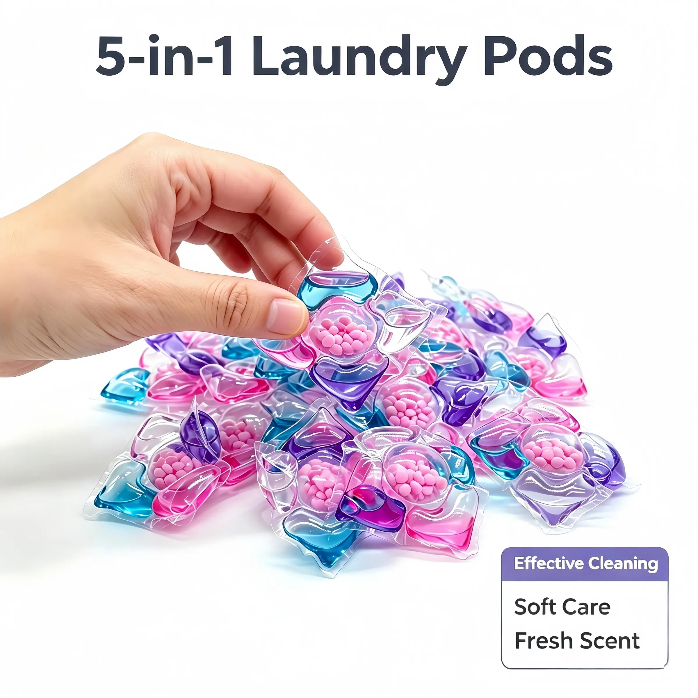 30 PCs /50 PCs /80 PCs/bag, 600g/barrel, 5-in-1 laundry beads, with options of barrel and bag, lasting fragrance, 5-in-1 cleaning balls, suitable for daily use at home, Detergent Ball, Laundry Pods, Laundry Products, Home Goods