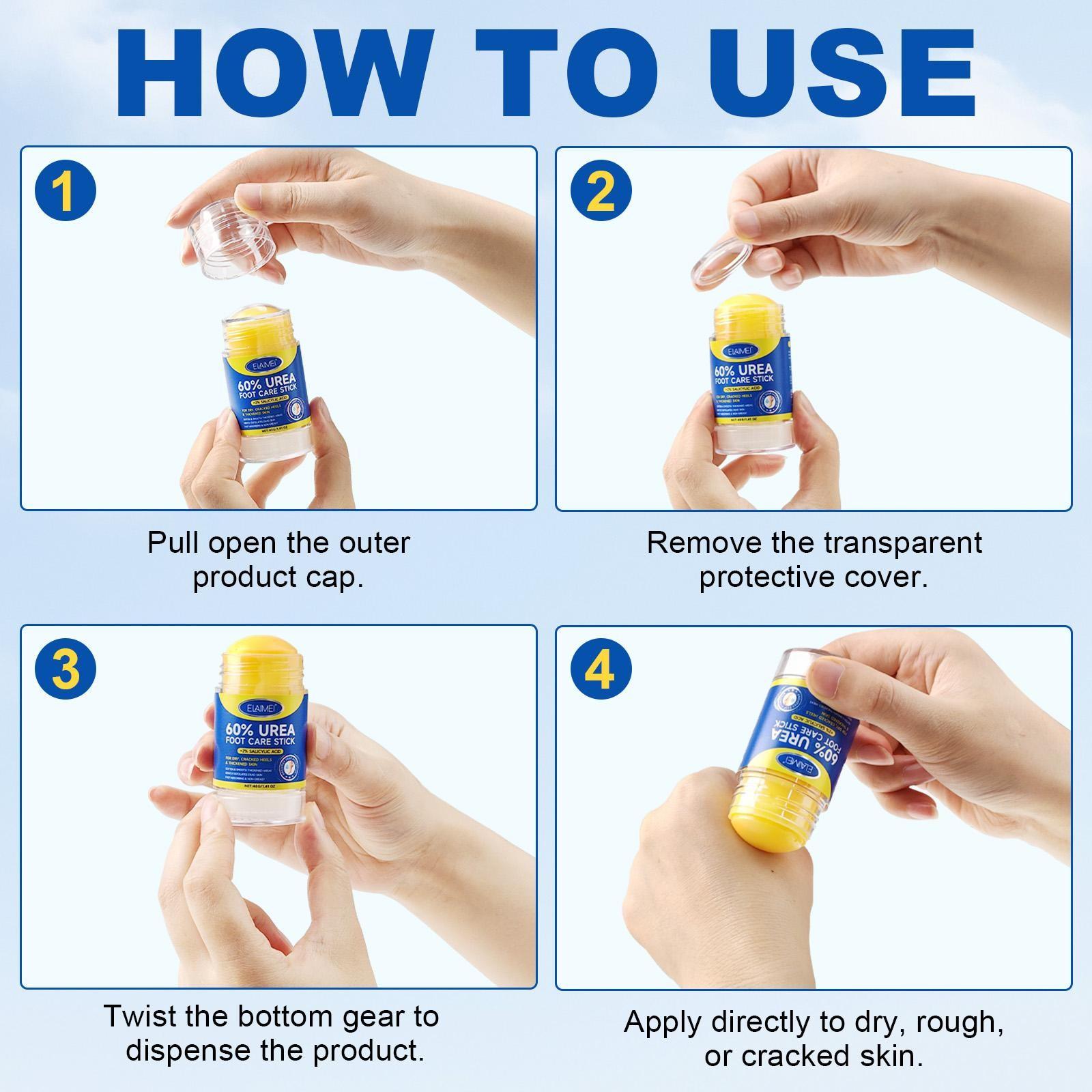 ELAIMEI Urea Care Stick, Hand and Foot Cream, Anti-Cracking Foot Cream, Moisturizing, Anti-Cracking, Softening and Nourishing Cream, suitable for dry, cracked feet, removes dead skin, and moisturizes dry skin