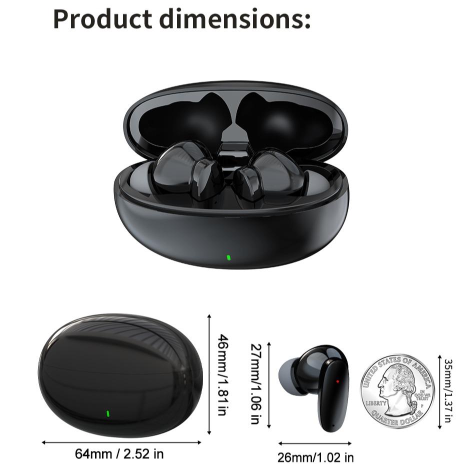 Wireless Earbuds Mini Stereo In-Ear Headphones, Type-C Charging Case, Compatible with iPhone & Android, Ideal for Gaming & Sports