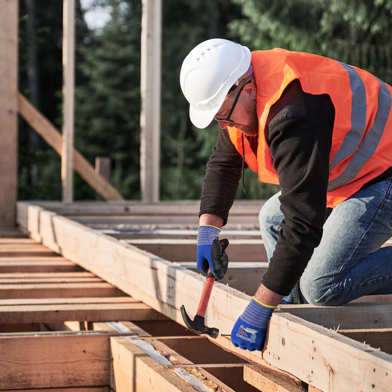 KAYGO Safety Work Gloves MicroFoam Nitrile Coated, KG18NB,Seamless Knit Nylon Glove with Black Micro-Foam Nitrile Grip, Ideal for General Purpose, Automotive, Home Improvement