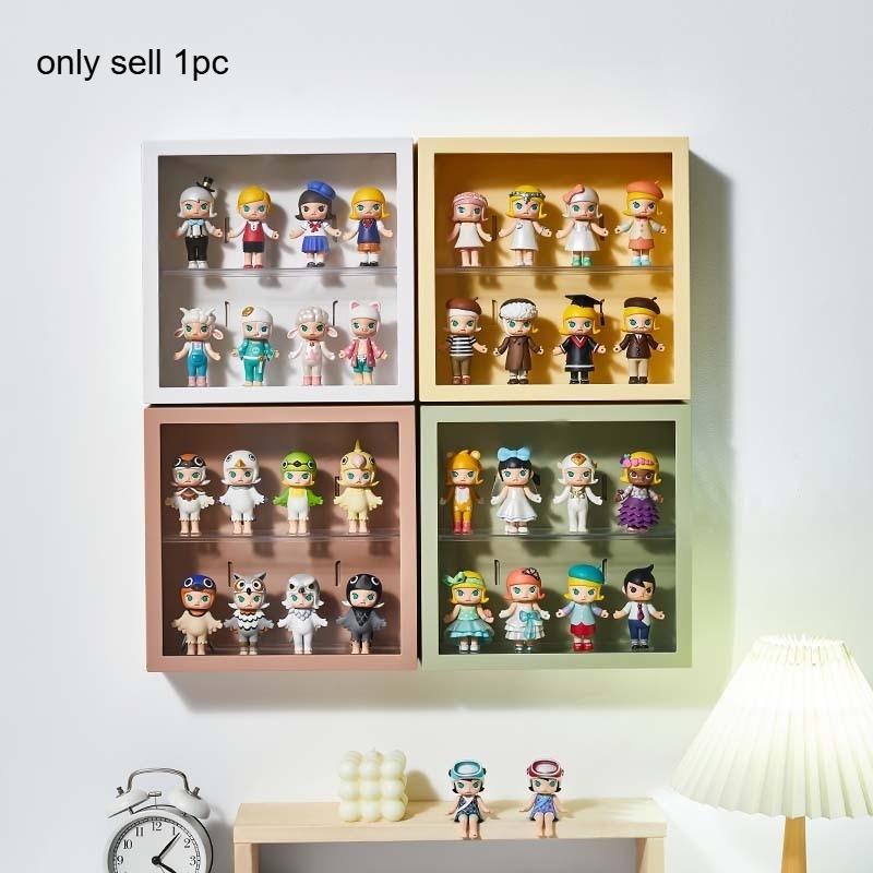 Wall-hung blind box storage display rack multi-layer doll dust-proof hand-held display cabinet