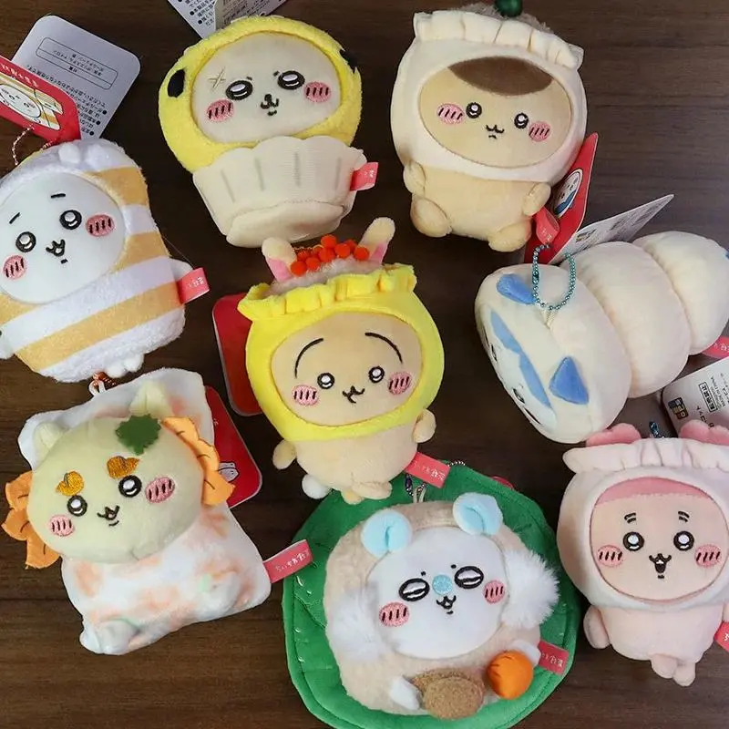 Cute jiyi Cartoon Tea Drink Series Hachiware Usagi Momonga Plush Toy Bag Pendant Doll Toy Keychain Friend Gift