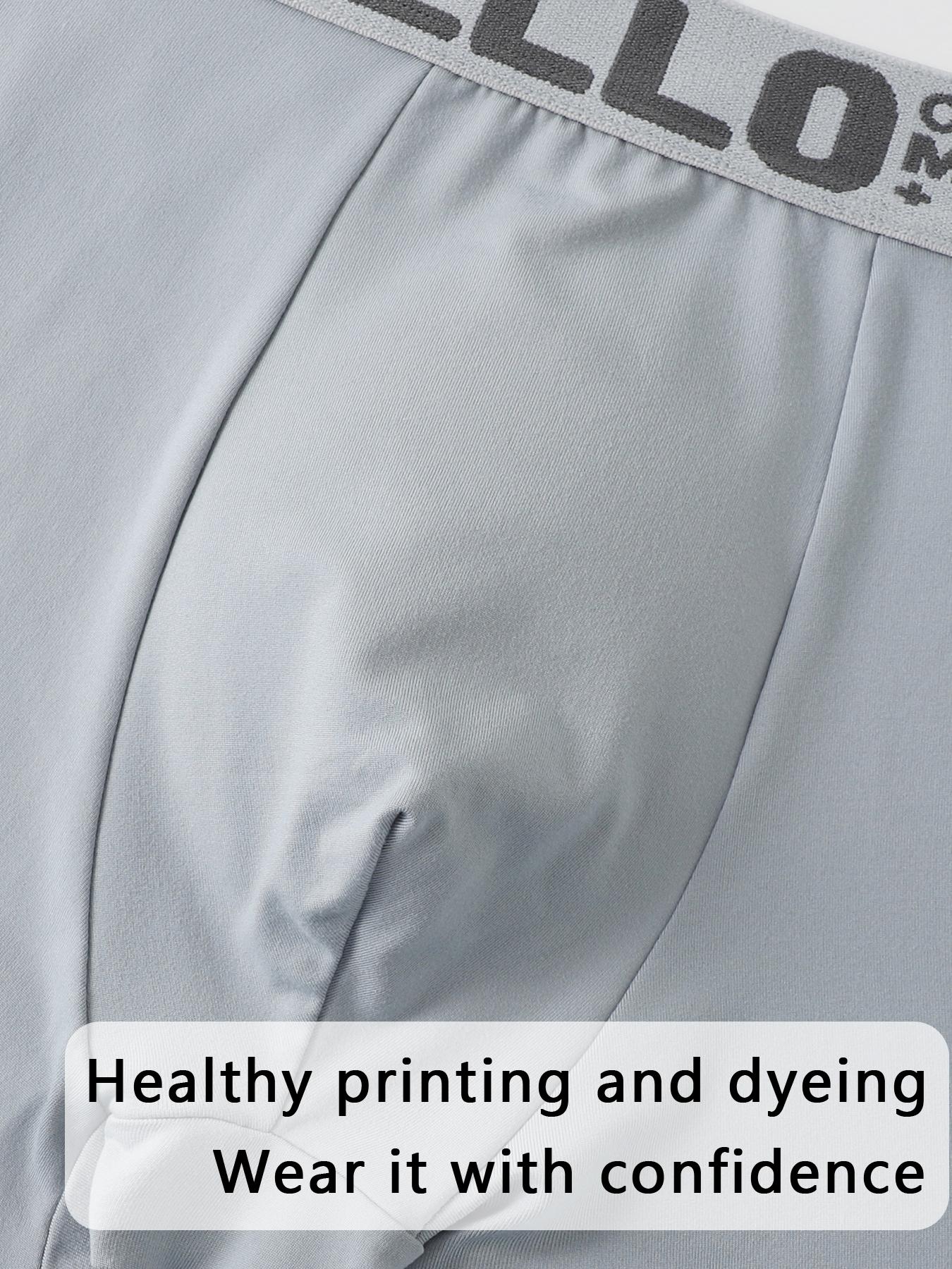 3 Pack Street Style Men's Boxer Briefs, 100% Cotton Breathable Underwear, Trendy Waistband Design, Men's Boxer Shorts