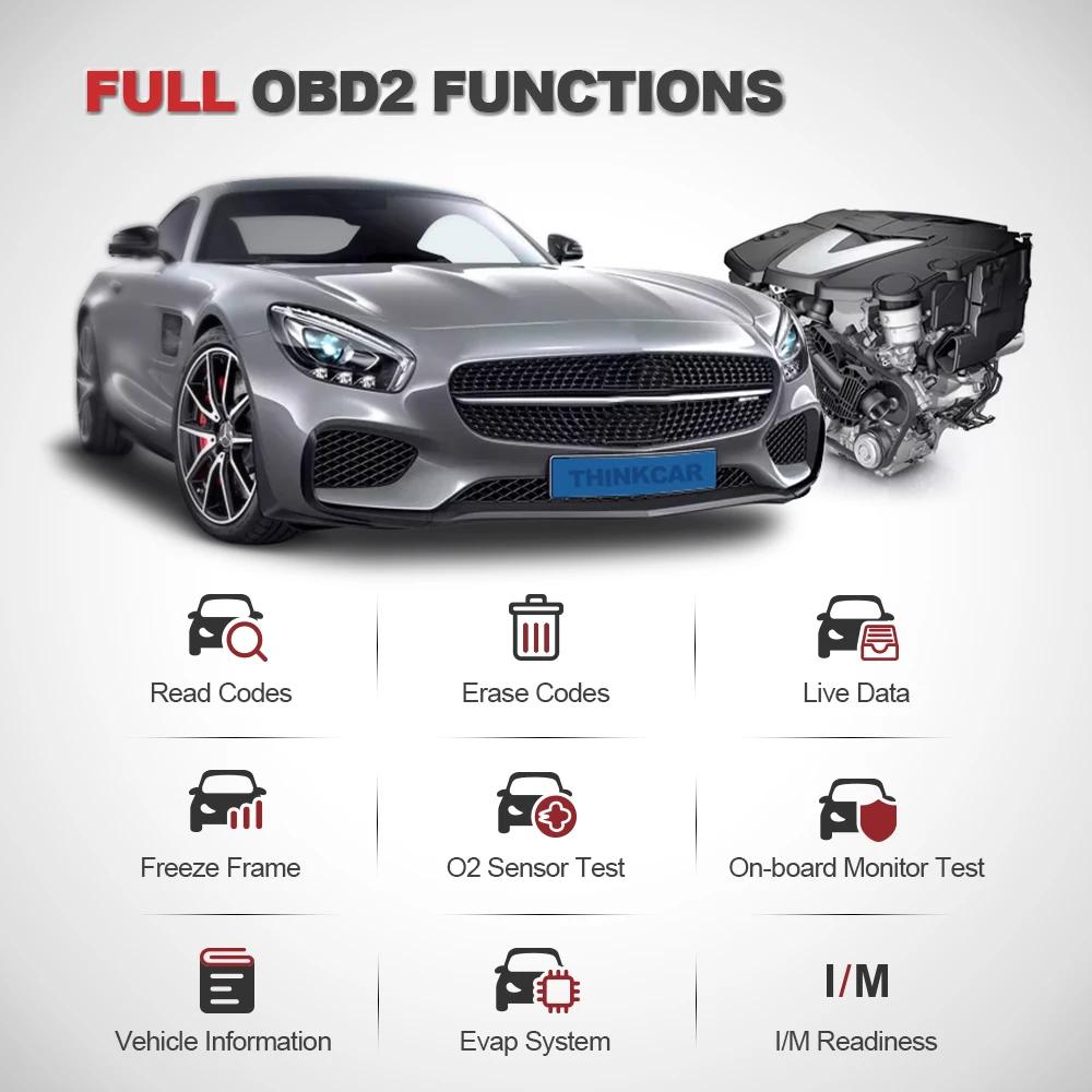 THINKCAR THINKTOOL MINI Professional Auto OBD2 Scanner Full System 28 Reset ECU Coding Bidirectional Test Car Diagnostic Tools Injector Vehicle