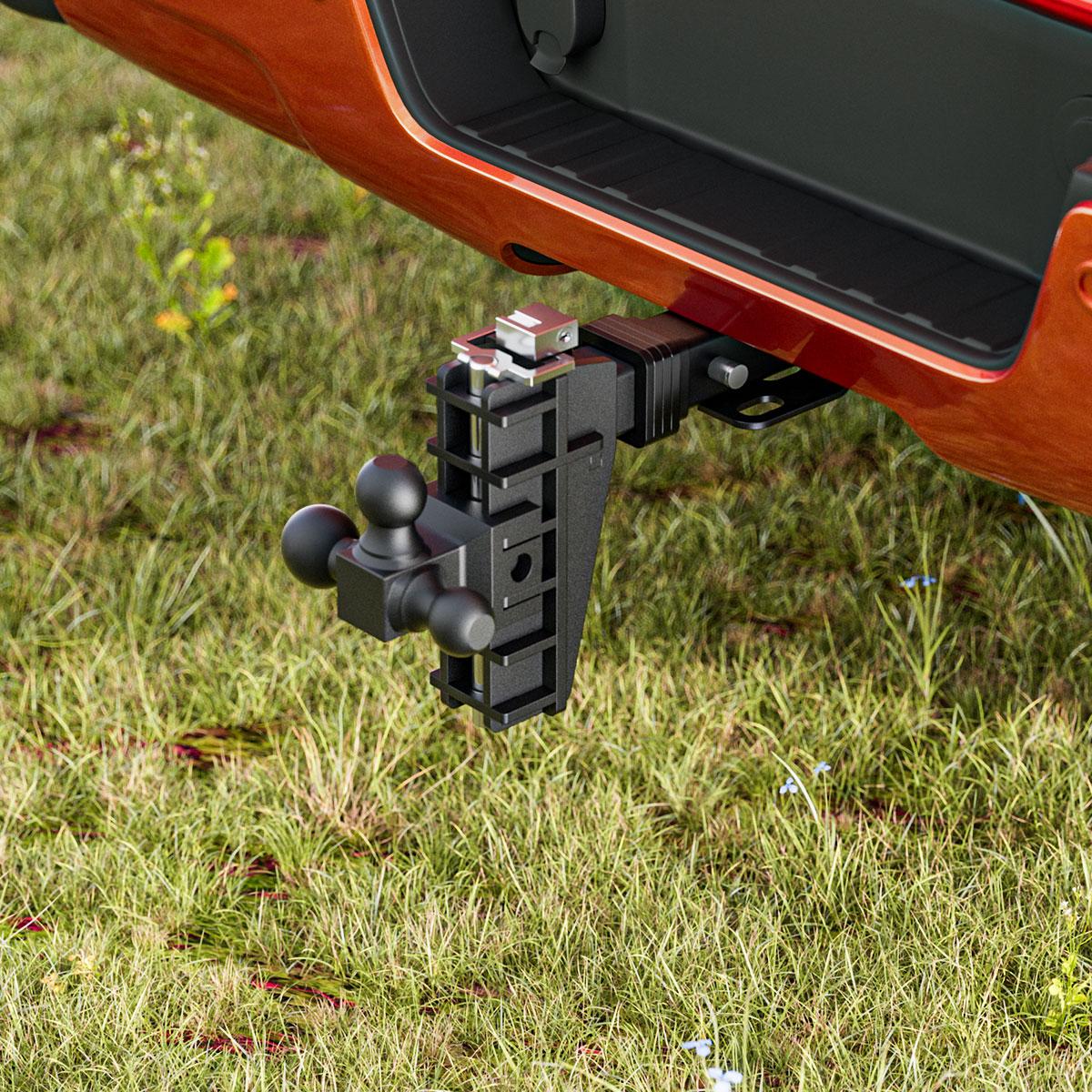 Adjustable Trailer Hitch, Tri-Ball (1-7/8" x 2" x 2-5/16") Drop Hitch, Fits 2.5-Inch Receiver, 6-10 Inch Drop Hitch, 18500 LBS GTW-Class 3 Tow Hitch for Heavy Duty Truck, Black, Solid Ball Mount Adjustable Trailer Hitch, Tri-Ball (1-7/8" x 2" x 2-5/16") Drop Hitch, Fits 2.5-Inch Receiver, 6-10 Inch Drop Hitch, 18500 LBS GTW-Class 3 Tow Hitch for Heavy Duty Truck, Black, Solid Ball Mount