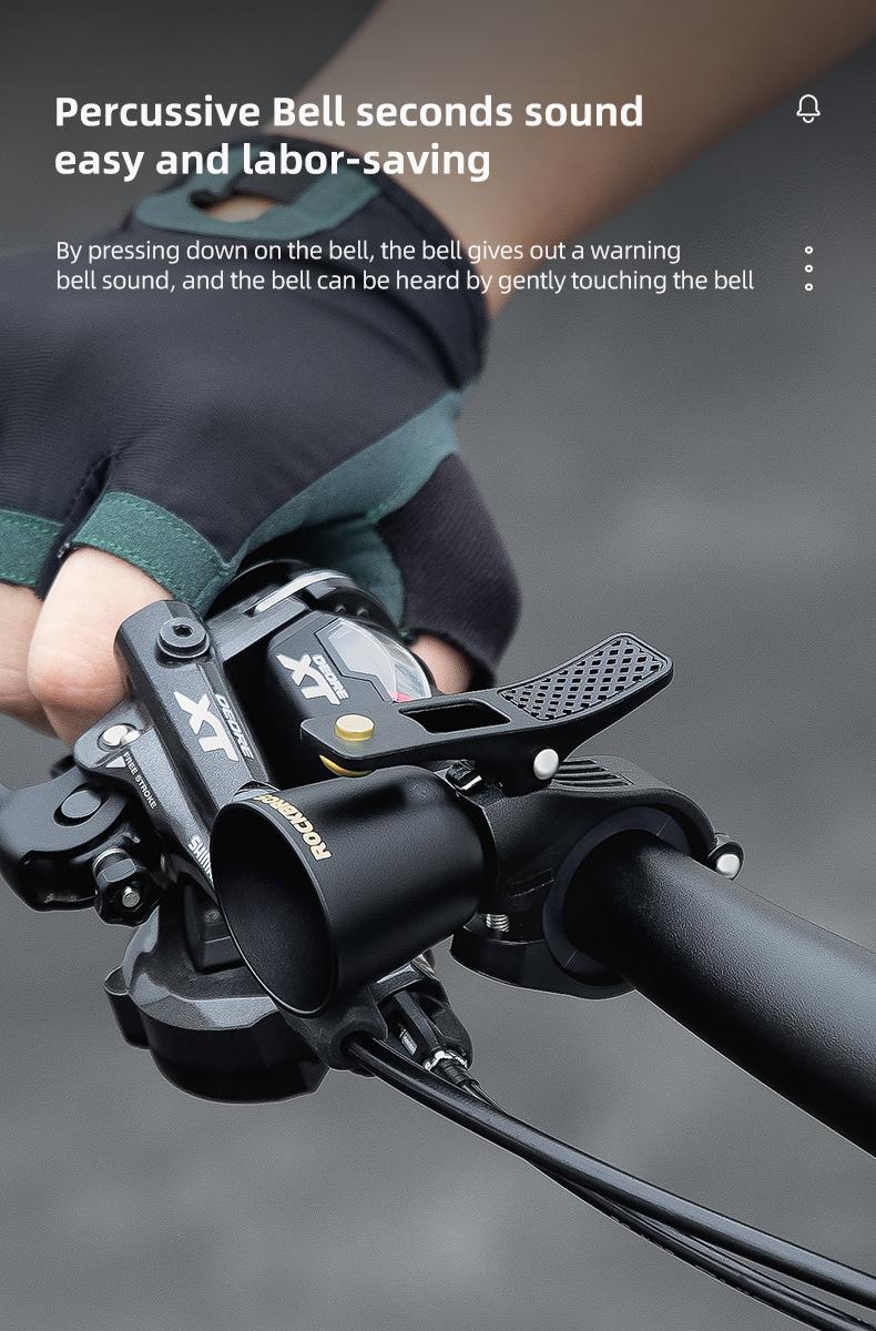 ROCKBROS Bike Bell Classic Bicycle Bell Mountain Bike Bells for Adults with Loud Sound and Fit for 0.87-1.25in/22.2-31.8mm Bicycle Handlebars
