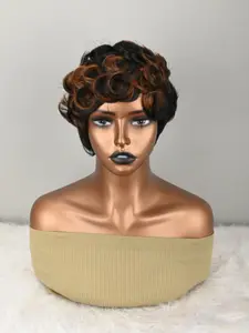 Short Pixie Wigs for Women, & Curly Synthetic Hair, Natural Wavy Texture, Stylish Pixie Cut Wig, Easy to Wear