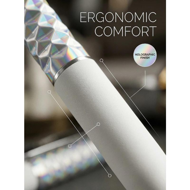 One-Click Deformable Pen, Geometric Shape-Shifting Pen - 6 Pack Rollerball Pen Set ( 2 Black, 2 Silver, 2 Gold) | Press to Form Diamond Crinkle Design | Multi-Functional Creative Gift for Writing, Drawing & Stress Relief