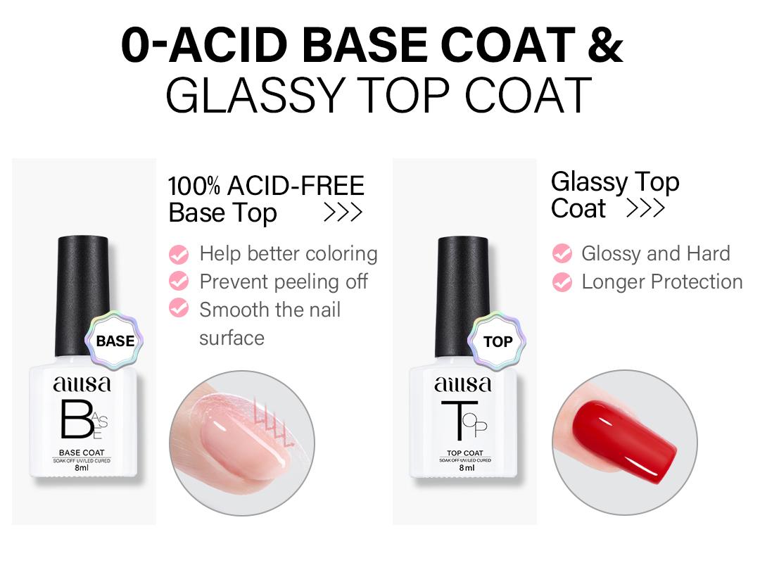 AILLSA 5 Colors nail polish set Glitter White/Red Gel Nail Polish DIY Nail Art Kit Soak Off Fall Winter Gel Polish Set with Base and Top Coat Christmas Day Gifts for Women Girls Nail Care Manicure polish set uv light cure gel polish