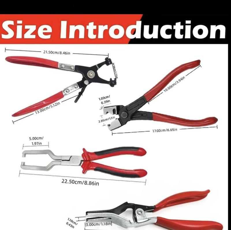 Professional Hose Clamp Kit, Fuel Line Disconnecting &Dismounting Tool Set for Automotive Maintenance,Multifunctional Pipe Clamp for Car Repair, Car Accessories