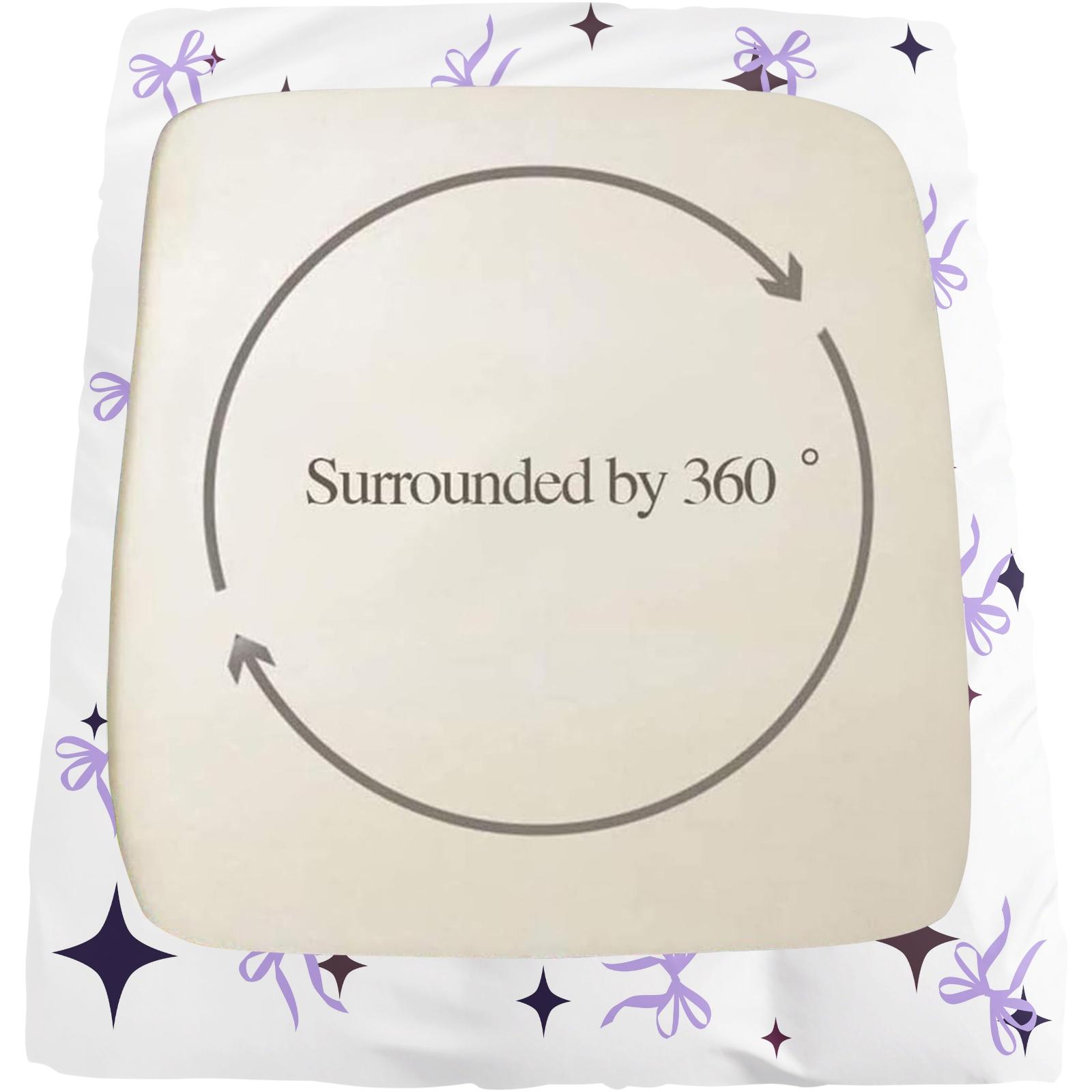 Purple bow and star pattern printed fitted sheet and pillowcase set, Bedsheet Sets, dreamy starry sky bedroom bedding, a great gift.