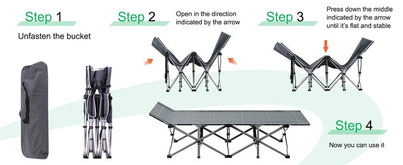 Lilypelle Cot XL Camping Cot with Thick Pad,Oversized Cots portable Bed Folding Cot 900LBS(Max Load) Double Layer Oxford Heavy Duty w/Carry Bag