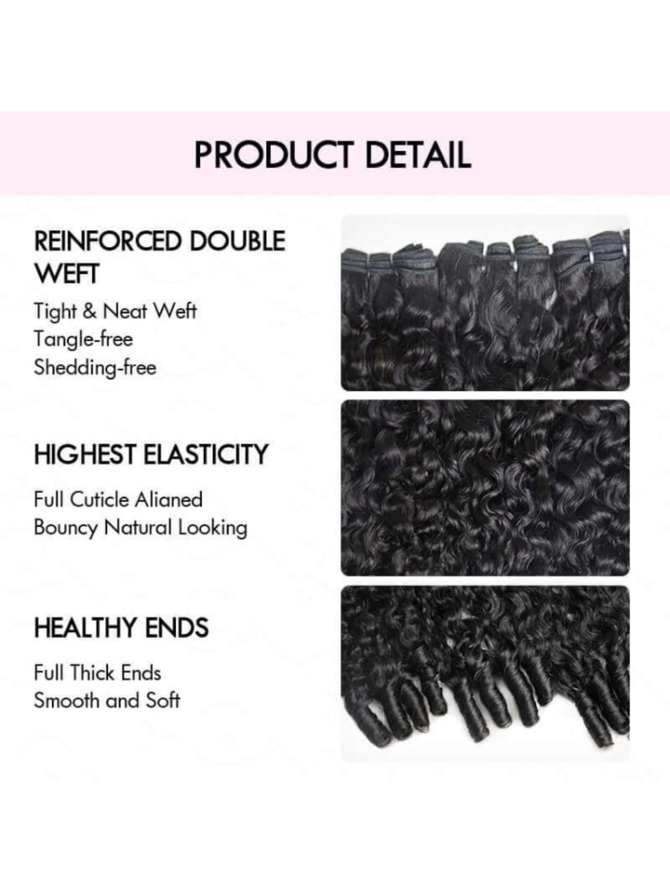 30 Inch Natural Black Burmese Curly Human Hair Bundles Brazilian Virgin Remy Double Weft 3/4 Bundles For Whole Head Raw Hair Quick Weave Water Wave With Spiral Curly End Real Hair Extensions