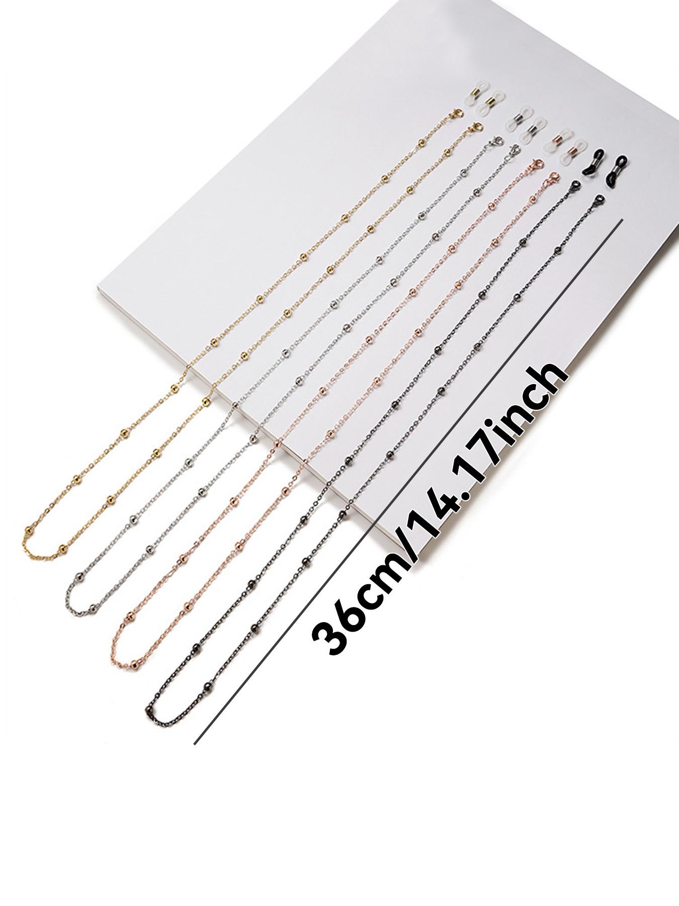 Clip-On Eyeglass Chain Metal Sunglasses Strap, Anti-Lose Eyewear Cord, Elegant Baroque Design, 2-Piece Set for All Seasons