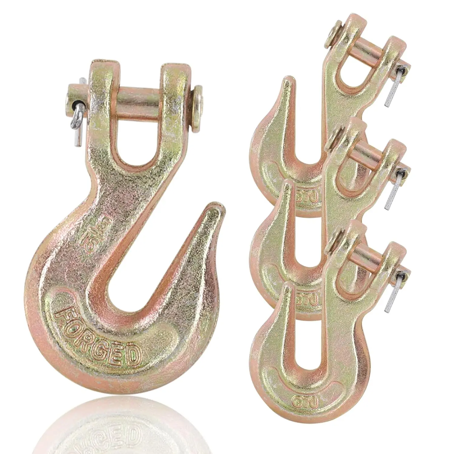 4 Pack 5/16" Chain Hook, Heavy  Clevis Grab Hook