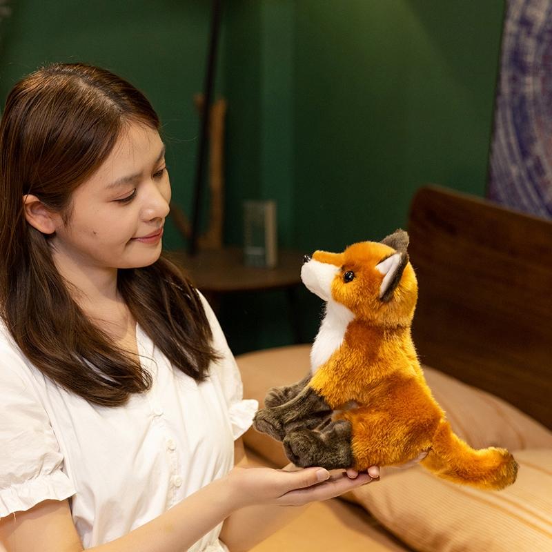 Reallife Fox Plushie Stuffed Wild Animals Lifelike Doll Home Decor Toys Simulated Fox Doll Kids Birthday Xmas Gifts