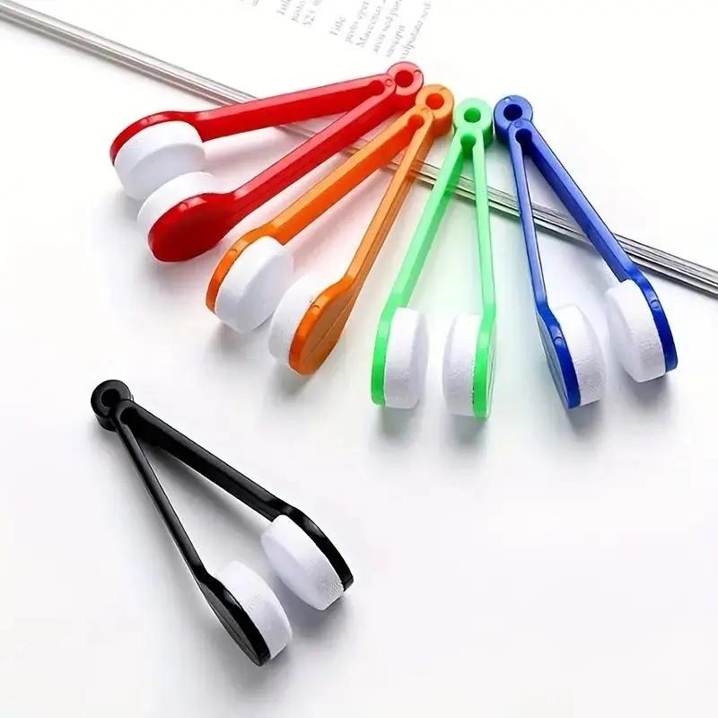 👓 Instant Crystal Clear | 5 Pack Mini Microfiber Eyeglass Cleaner Clips | Portable Glasses Lens Wipers