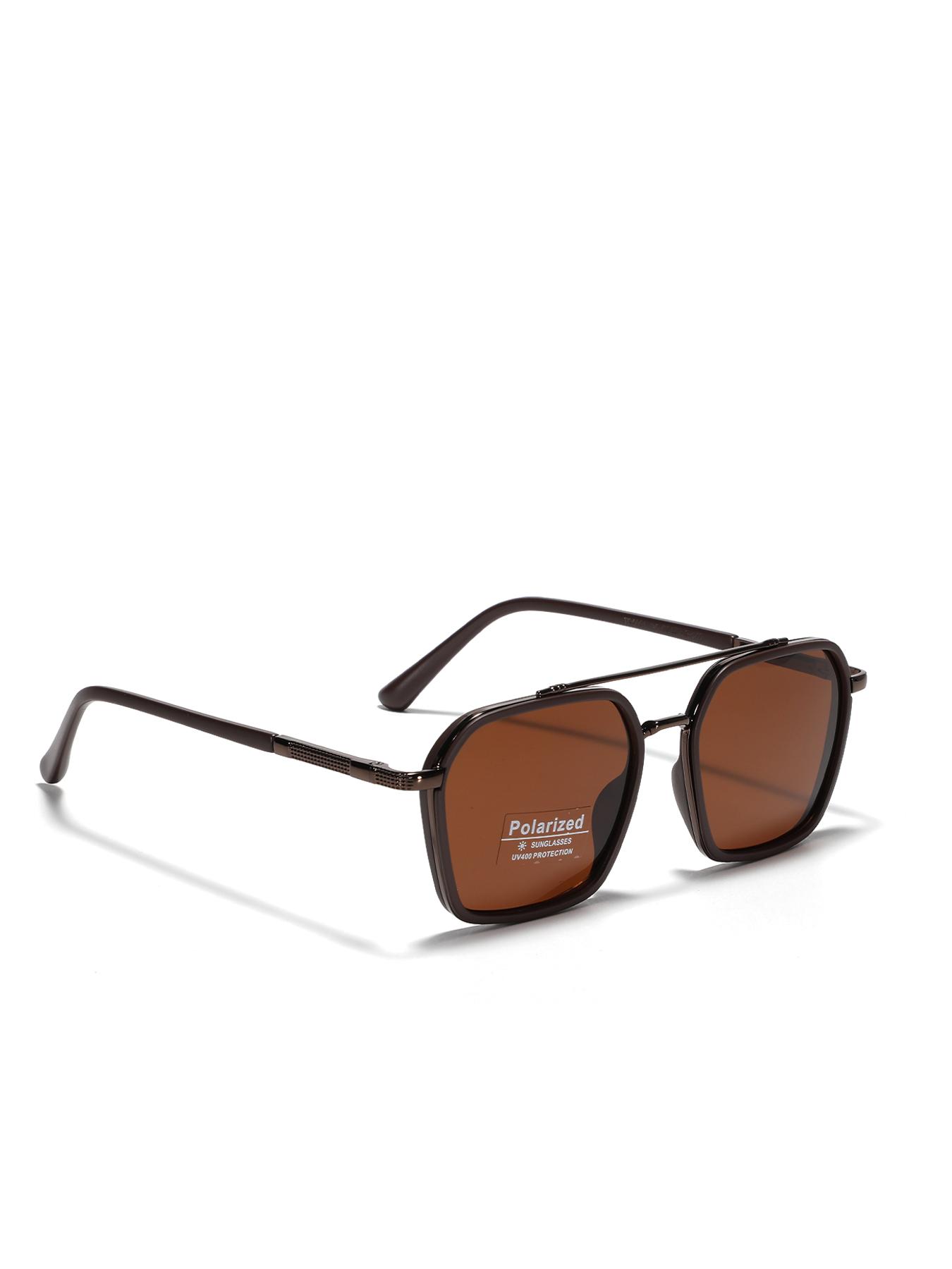 Vintage Geometric Frame Polarized Shades Glasses, High Quality Square Frame Sunglasses, Trendy Casual Glasses for Travel Use, Fashion Accessories for Outdoor Activities, Trendy Styling Sunglasses