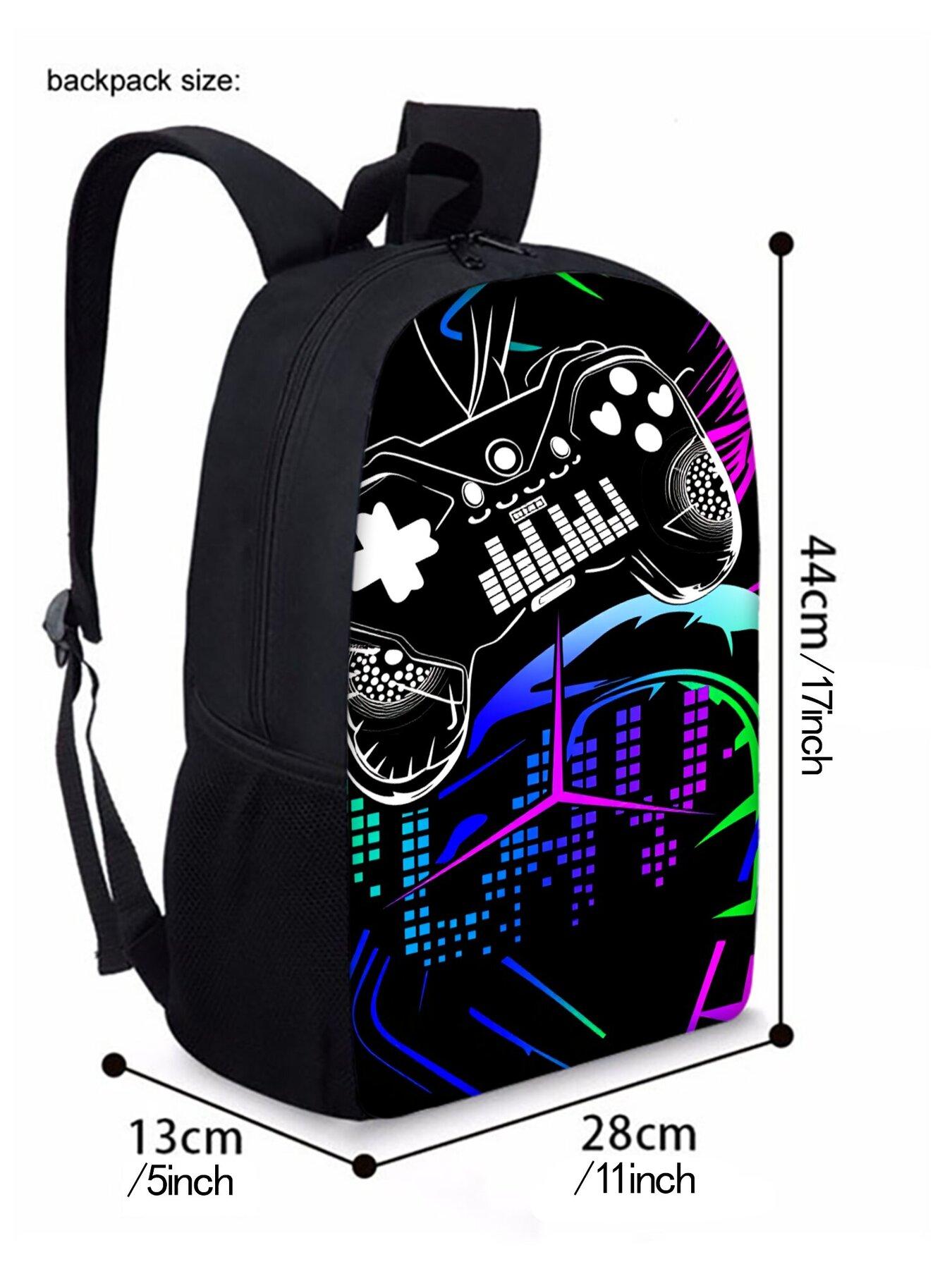 Gamepad Cyberpunk Pattern Print Single-layer Backpack