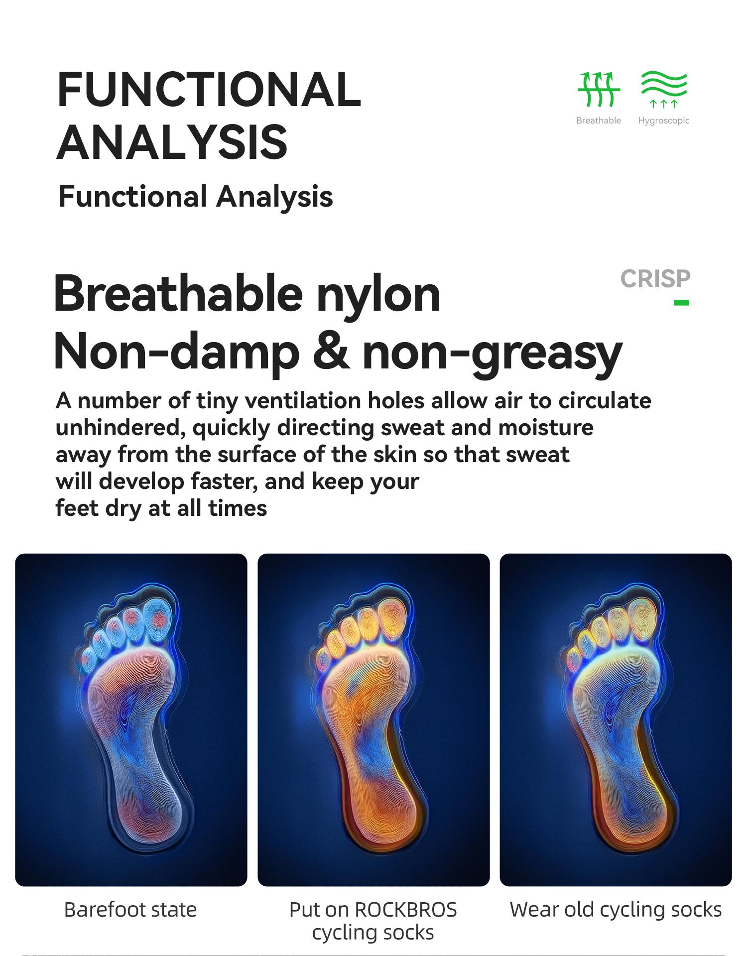 ROCKBROS Breathable Cycling Socks for Men Women Comfortable, Durable and Stylish