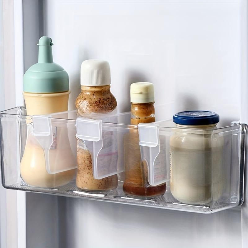 8pcs Divided Clips, Adjustable Retractable Partition Clips, Household Adjustable Retractable Divider, for Kitchen Refrigerator Side Door Sorting and Finishing, Kitchen Organizers and Storage, Kitchen Accessories