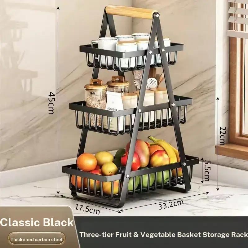 Kitchen Vegetable Storage Rack, Countertop Fruit and Vegetable Basket, Multi-Layer Vegetable Basket, Living Room Fruit Storage Rack