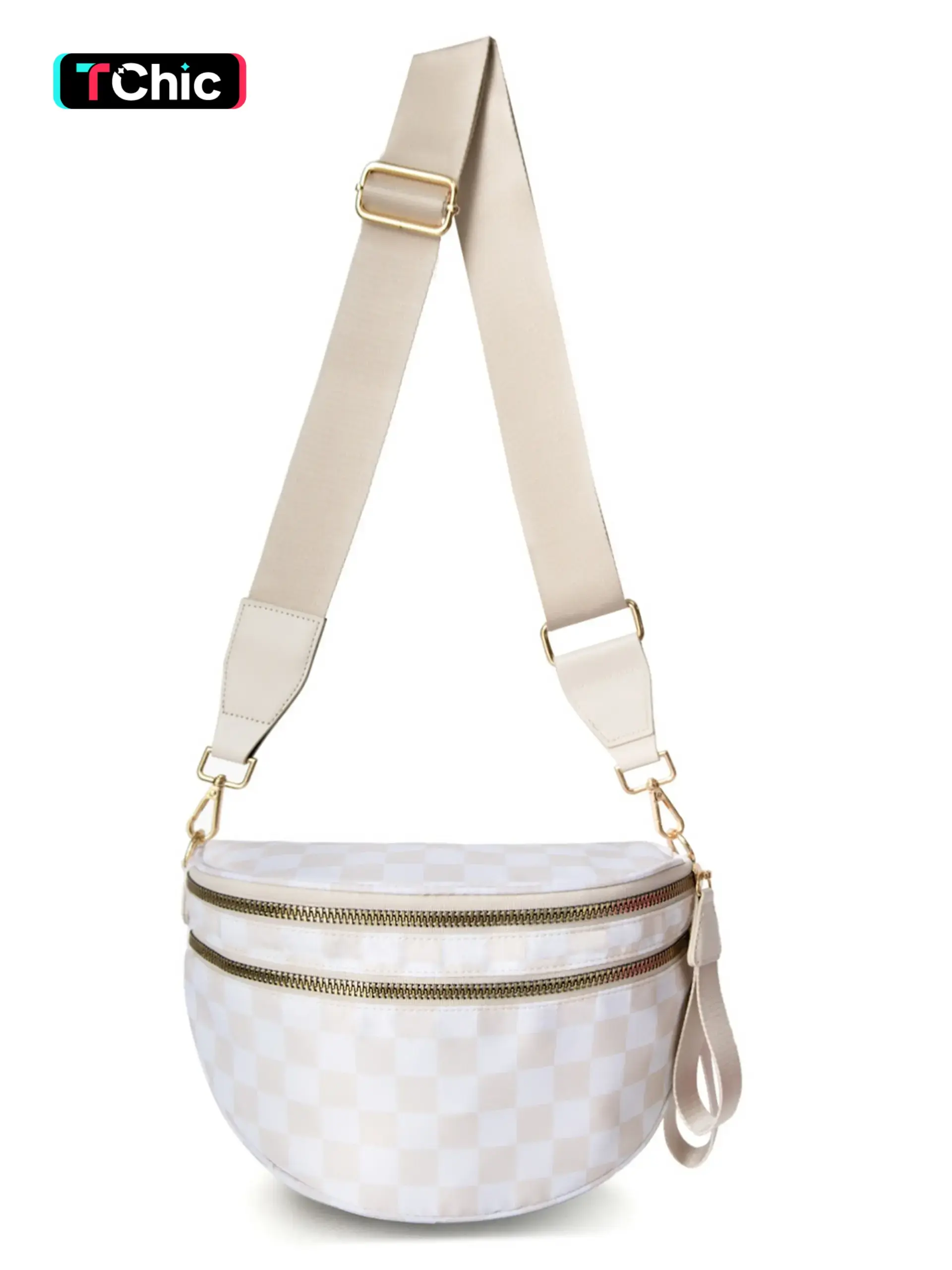 Fashionable Checkerboard Pattern Crossbody Bag, Casual Versatile Zipper Shoulder Bag for Women, Trendy All-match Commuter Bag for Daily Used, Everyday Crossbody Bag