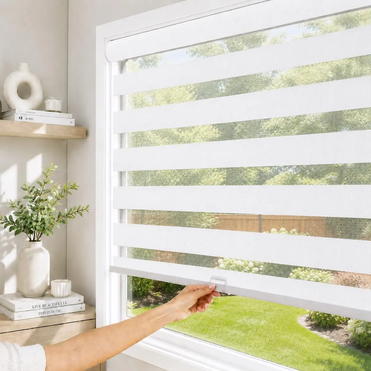 Blinds, Light Filtering, White Shade, 20W x 72H