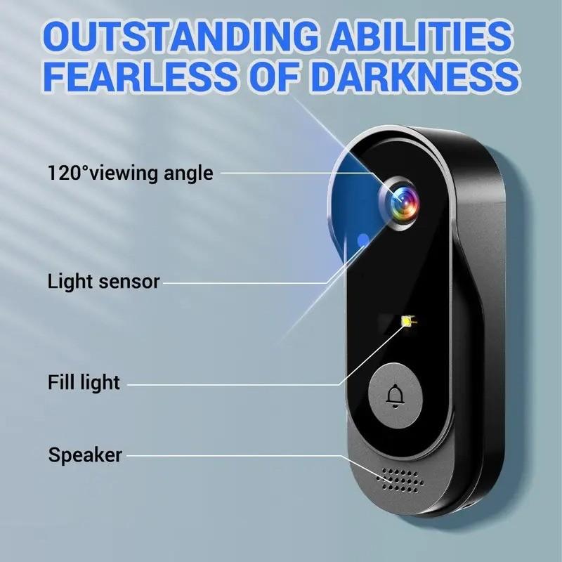 X8 Wireless Doorbell Camera, Rechargeable 2.4g WiFi Smart Video Doorbell, Night Vision, Secure Intercom, Privacy Protection, Waterproof, Home Security Camera