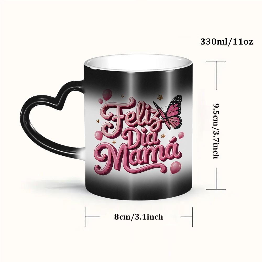 Magic Color Changing Mug with Heart Handle, Perfect Gift for Mother's Day & Father's Day, Ceramic Cup Set for Couples Magic Color Changing Mug with Heart Handle, Perfect Gift for Mother's Day & Father's Day, Ceramic Cup Set for Couples