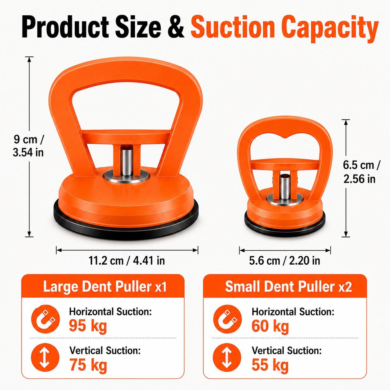 3 Pack Car Dent Puller, Suction Cup Dent Remover Tool, Portable, Compact Suction Cups for Glass Vehicle Body Repair Kit Handle Lifter for Car Body, Doors, Glass, Tiles & Smooth Surfaces, Dent Remover Tool for Daily Use